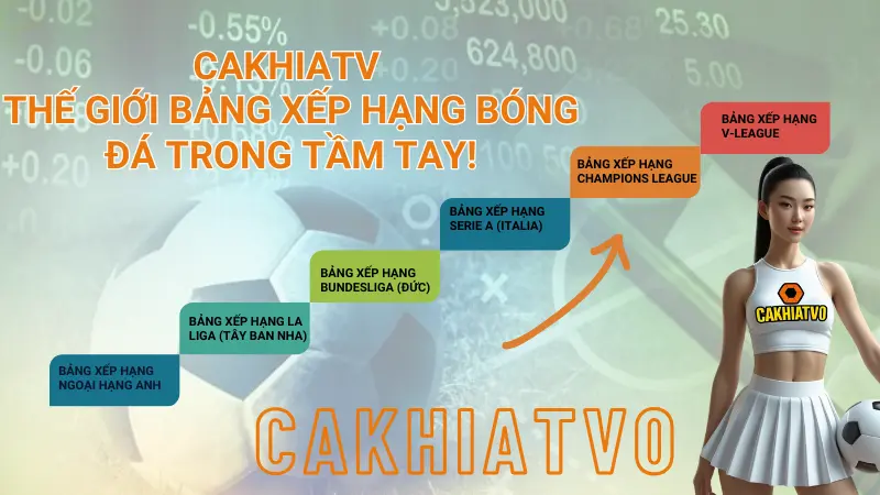 Bảng xếp hạng bóng đá mới nhất từ các giải đấu nổi bật, cập nhật nhanh trên CakhiaTV0 – nền tảng xem bóng đá trực tiếp uy tín.